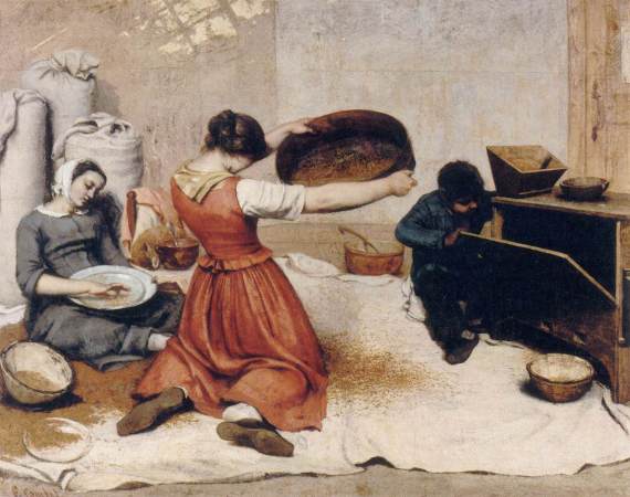 Gustave Courbet, The Wheat Sifters (Les Cribleuses de Blé), Nantes, Musée des Beaux-Arts